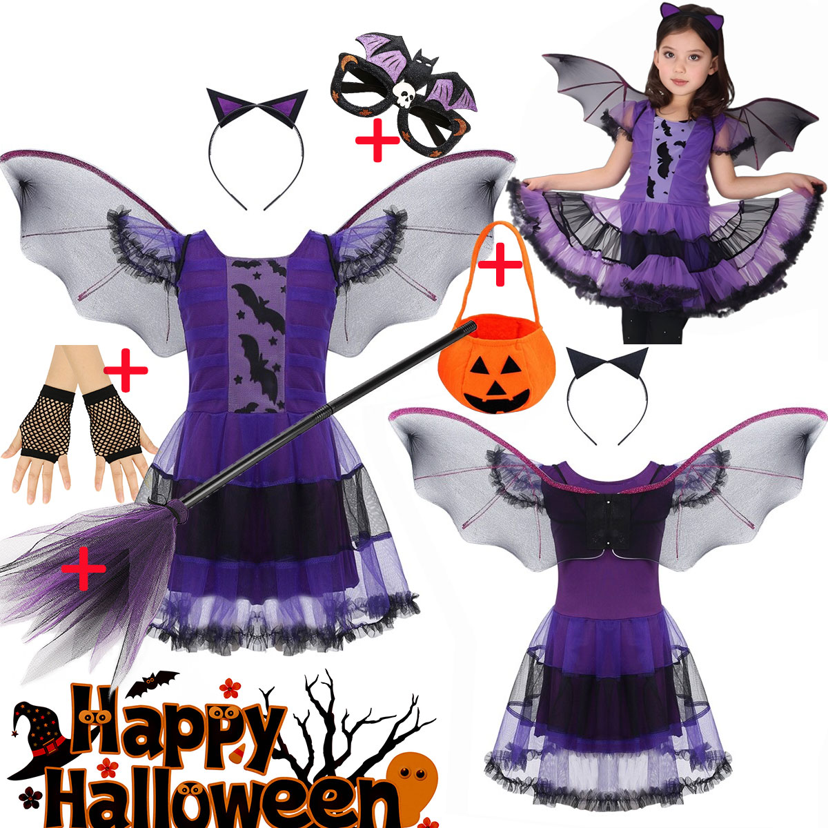 Cosplay Bat Prop - Meisje Vliegende Vleermuis Cosplay Kostuum Halloween
