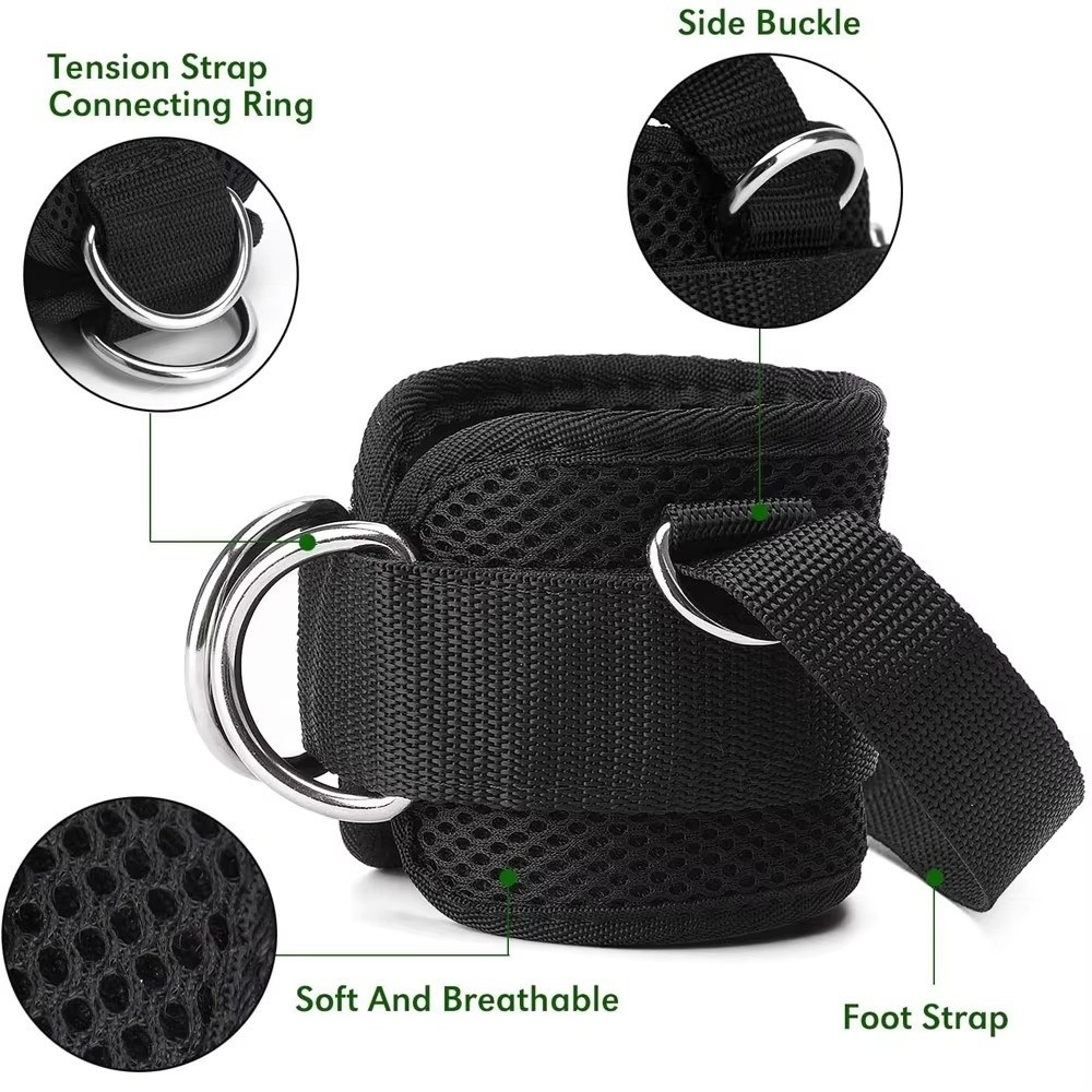 D Ring Strap - Dubbele D-Ring Gym Enkelbanden Neopreen Gevoerde