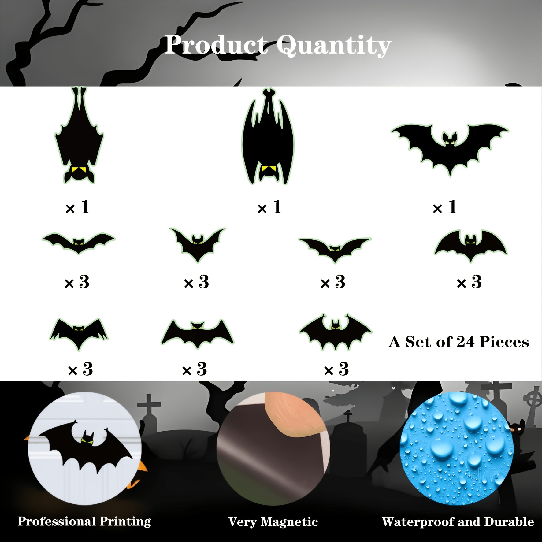 24 Halloween magnetische vleer - Cosplay Bat Prop recensie en prijs