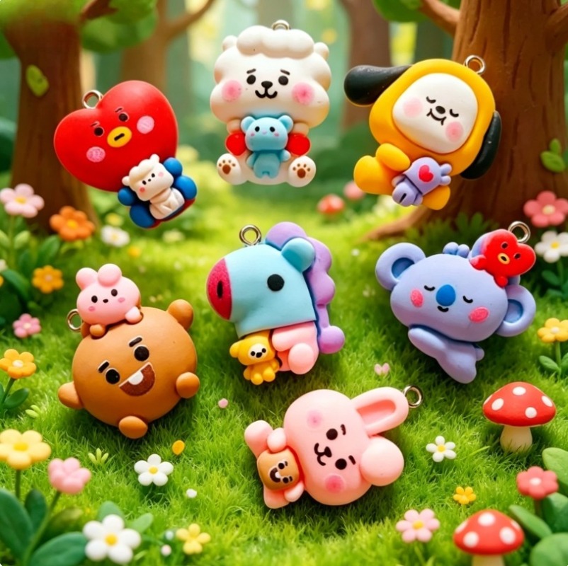 7 stks BT21 Hars Cartoon Charm - Cosplay Prop Diy recensie en prijs