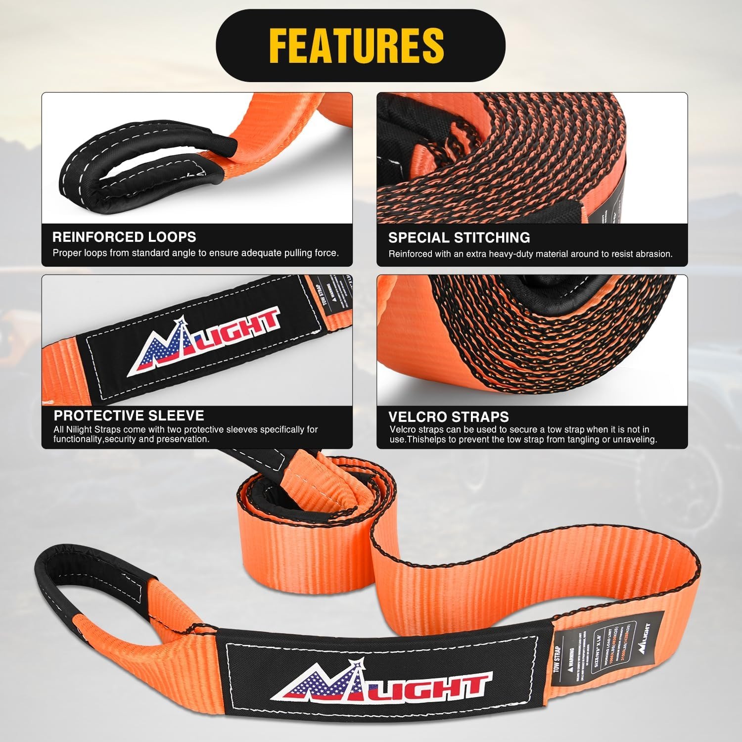Nilight Offroad Recovery Kit 3 - D Ring Strap recensie en prijs